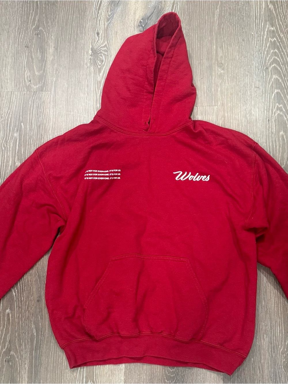 Darc Sport Red Crewneck Hoodie with 'Wolves' Script